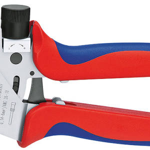 Пресс-клещи для тетрагональной опрессовки точеных контактов, без локатора, в кейсе, 0.14-6.0 мм², max Ø 7.5 мм, длина 230 мм, хром,цифровая индикация