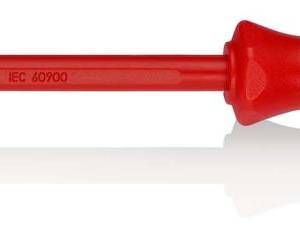 Отвёртка VDE шлицевая плоская SL 3.5×0.6×100 мм, тонкая, длина 202 мм, диэлектрическая