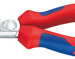 Длинногубцы, плоскокруглые рифлённые губки 42 мм, длина 140 мм, хром, 2-комп ручки