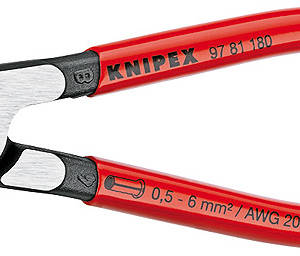 Пресс-клещи, , 1 гнездо, контактные гильзы DIN 46228 1+4, 0.5-6.0 мм², 180 мм