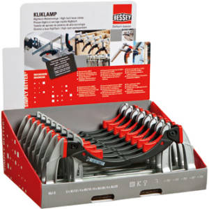 KLI-D KliKlamp Набор струбцин рычажных, дисплей, 16 пр., 2 x KLI12/4 x KLI16/6 x KLI20/4 x KLI25