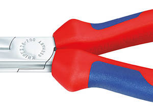 Длинногубцы с режущими кромками, губки 40°, 200 мм, хром, 2-комп ручки, SB