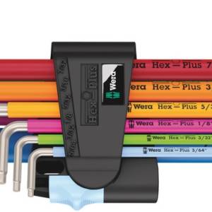 3950/9 Hex-Plus Multicolour Imperial Stainless 1 Набор Г-образных ключей, нерж., 9 пр., 5/64" — 3/8"