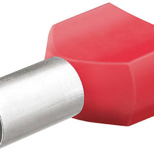 Гильзы контактные сдвоенные изолированные (НШВИ), красные, 2×10.00 мм², 50 шт, 24 мм