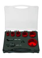 Набор коронок биметаллических, HSS, 11 пр., d 22.0-68.0 мм, глубина реза 40-45 мм