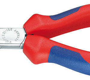 Длинногубцы, острые плоские гладкие губки 55 мм 45°, длина 160 мм, хром, 2-комп ручки