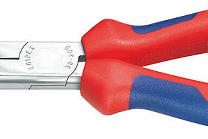 Плоскогубцы механика, плоскокруглые губки 45°, для свечей зажигания, 200 мм, хром, 2-комп ручки