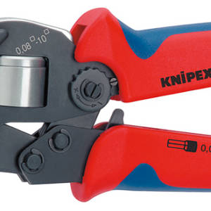 Пресс-клещи для контактных гильз DIN 46228 1+4, обжим: квадрат, торцевые, 1 гнездо, 0.08-10 + 16 мм²