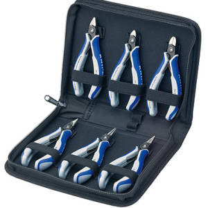 Набор прецизионного инструмента для электроники, в футляре, 6 пр., KN-: 3412130, 3422130, 3432130, 7902120, 7902125, 7942125