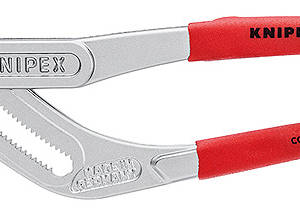 Клещи переставные трубные, зев 10-75 мм, длина 250 мм, пластиковые насадки на губках, хром