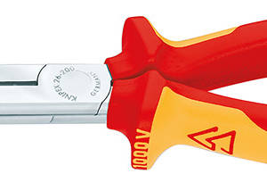 Длинногубцы с режущими кромками VDE, 200 мм, хром, 2-комп диэлектрические ручки