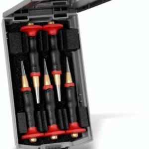 Набор пробойников DIN 6458 с протектором, 5 пр., пробойники DIN 6458 Ø 2/3/4/5/6 мм, 8-гран. профиль