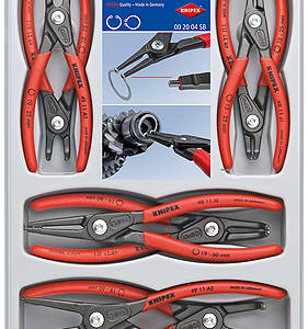 Набор щипцов прецизионных для внутренних и внешних стопорных колец, 8 пр., SB