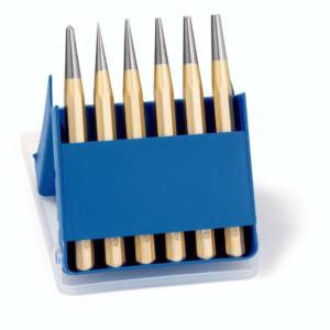 Набор пробойников DIN 6458, 6 пр., Ø 1/2/3/4/5 мм + Кернер DIN 7250 Ø 4 мм, 8-гран. профиль 10 мм…1