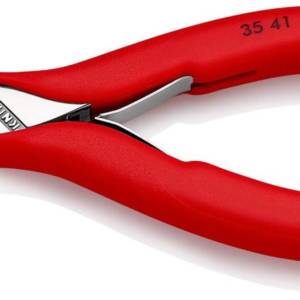 Плоскогубцы захватные для электроники, плоскокруглые губки 45°, 115 мм, обливные ручки