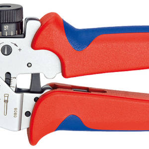 Пресс-клещи для тетрагональной опрессовки точеных контактов, 0.08-2.5 мм², max Ø 5 мм, длина 180 мм, хром