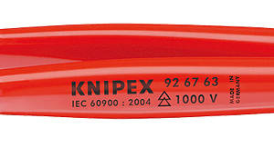 Пинцет VDE захватный прецизионный, захватные плоскости с зубцами, хром, 145 мм