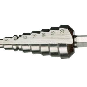 843/1 Бита-сверло ступенчатое, 4-20 мм, шаг 2 мм, для жести 1 мм, 1/4" C6.3, 75 мм