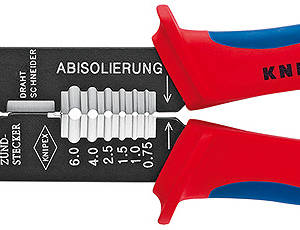 Пресс-клещи, 3 гнезда, неизолированные кабельные наконечники и штекеры: 0.5-6.0 мм², длина 230 мм