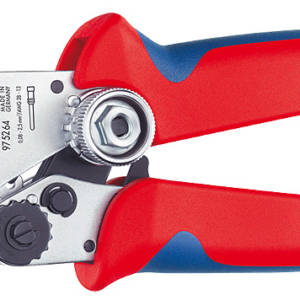 Пресс-клещи для тетрагональной опрессовки точеных контактов, 0.08-2.5 мм², max Ø 5 мм, длина 180 мм,