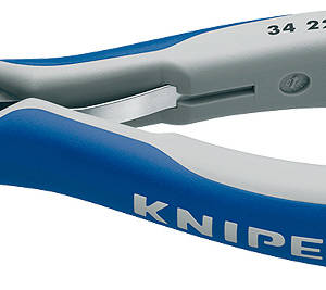 Плоскогубцы захватные прецизионные для электроники, плоскокруглые гладкие губки, 130 мм, 2-комп ручк