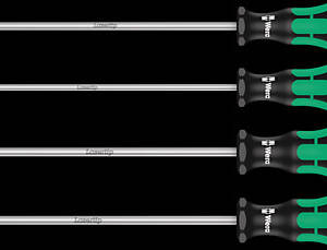 335/350/355/4 Kraftform Plus Lasertip Набор отвёрток, длинных, 4 пр., PH 2×200, PZ 1×200/2×200, SL 1.0×5.5×200