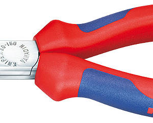 Длинногубцы, плоские рифлённые губки 42 мм, длина 140 мм, хром, 2-комп ручки