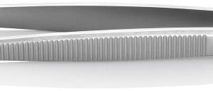 Пинцет универсальный, нерж, 200 мм, зазубренные прямые тупые губки