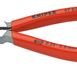 Пресс-клещи, 4 гнезда, контактные гильзы DIN 46228 1+4, 0.25-2.5 мм², 145 мм, пружина, обливные ручки