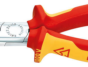 Длинногубцы с режущими кромками VDE, 160 мм, хром, 2-комп ручки, SB