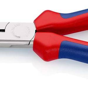 Длинногубцы с режущими кромками, 200 мм, хром, 2-комп ручки, проушина для страховки, BK