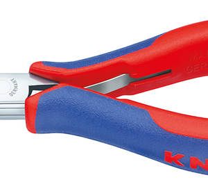 Длинногубцы захватные для электроники, плоскокруглые губки, 145 мм, 2-комп ручки