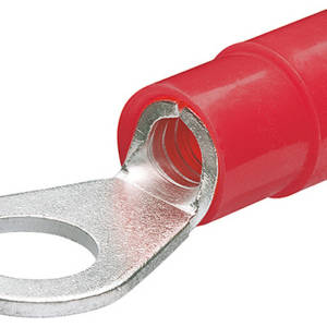 Наконечники кабельные, изолированные, "кольцо", красные, под винт Ø 5 мм, 0.5-1.0 мм², 200 шт