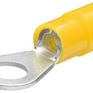 Наконечники кабельные, изолированные, "кольцо", жёлтые, под винт Ø 10 мм, 4.0-6.0 мм², 100 шт