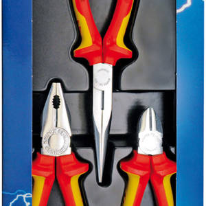 Набор ШГИ VDE в ложементе, 3 пр., KN-0306180 плоскогубцы, KN-2616200 длинногубцы, KN-7006160 бокорез