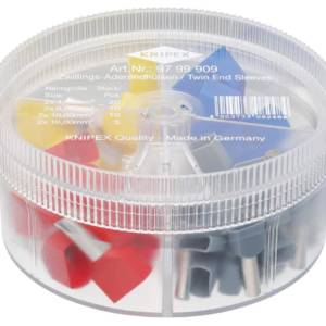 Набор сдвоенных изолированных контактных гильз, 2×4.0 мм² 20 шт, 2×6.0 мм² 10 шт, 2×10.0 мм² 10 шт,