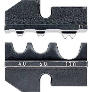 Плашка опрессовочная: неизолированные кабельные наконечники DIN 46237/46341, 4/6/10 мм², 3 гнезда