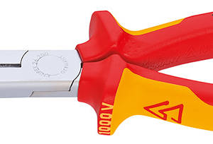 Длинногубцы с режущими кромками VDE, губки 40°, 200 мм, хром, 2-комп диэлектрические ручки, SB