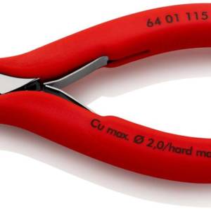 Кусачки торцевые для электроники, маленькая фаска, 115 мм, обливные ручки