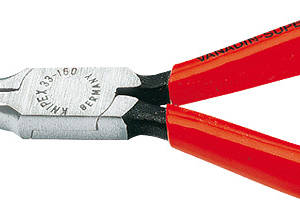 Плоскогубцы "Утконосы", губки 3х9х55 мм, длина 160 мм, фосфатированные, обливные ручки