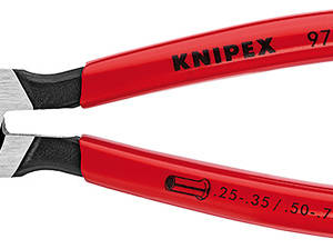 Пресс-клещи, 9 гнёзд, контактные гильзы DIN 46228 1+4, 0.25-16 мм², 180 мм, обливные ручки