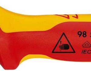 Нож для кабеля VDE, пластиковый защитный обух, 190 мм, 2-комп диэлектрическая ручка, SB