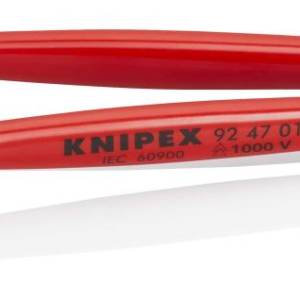 Пинцет универсальный VDE, нерж, 142 мм, зазубренные тупые губки 30°