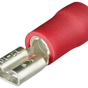 Гильзы флажковые, изолированные, красные, 4.8 x 0.8 мм, 0.5-1.0 мм², 100 шт