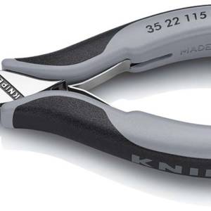 Плоскогубцы захватные для электроники ESD, плоскокруглые губки, 115 мм, 2-комп антистатические ручки