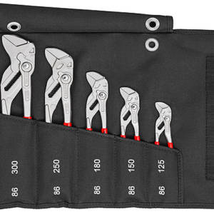 Набор переставных клещей-гаечных ключей в чехле-скрутке, 5 пр., KN-8603125/150/180/250/300