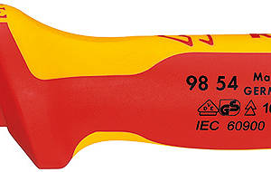 Нож для кабеля VDE, пластиковый защитный обух, 190 мм, 2-комп диэлектрическая ручка