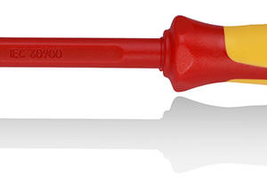 Отвёртка VDE шлицевая плоская SL 5.5×1.0x125 мм, тонкая, длина 232 мм, диэлектрическая