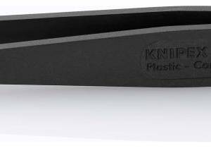 Пинцет углепластиковый ESD, 115 мм, гладкие прямые тупые губки, чёрный матовый…1