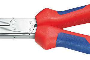 Плоскогубцы механика, плоскокруглые изогнутые губки, 200 мм, хром, 2-комп ручки